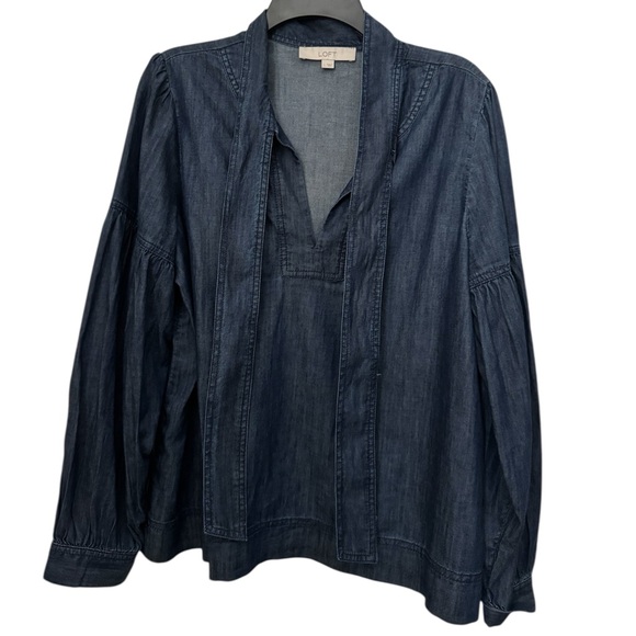 LOFT Tops - LOFT Dark Indigo Denim Top